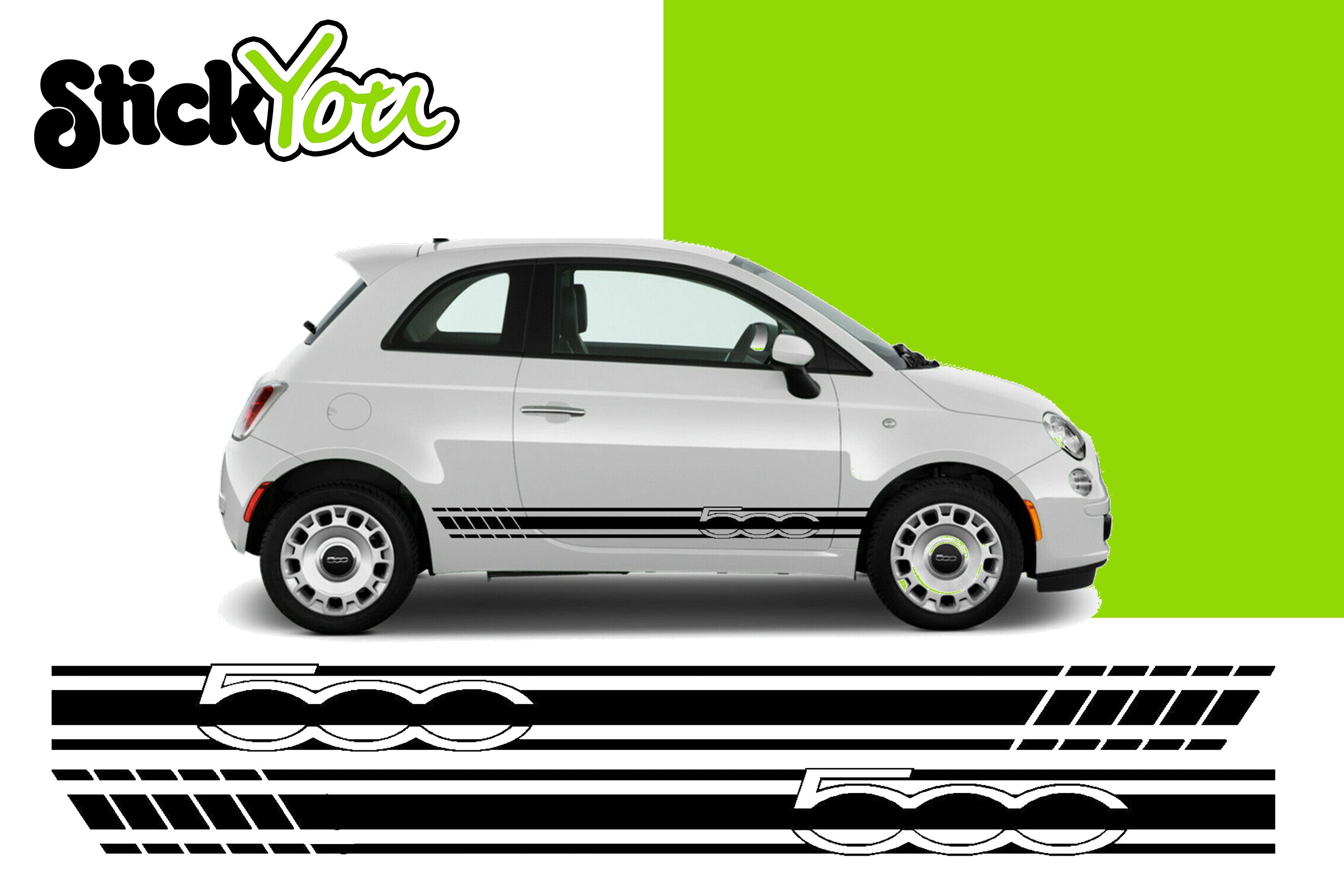 Adesivi Laterali Personalizzati Per Fiancate Auto – 2 Pezzi (lato Destro E Sinistro) – PVC Ad Alta Adesione, Resistente 5-7 Anni – Personalizzabili Colore E Testo