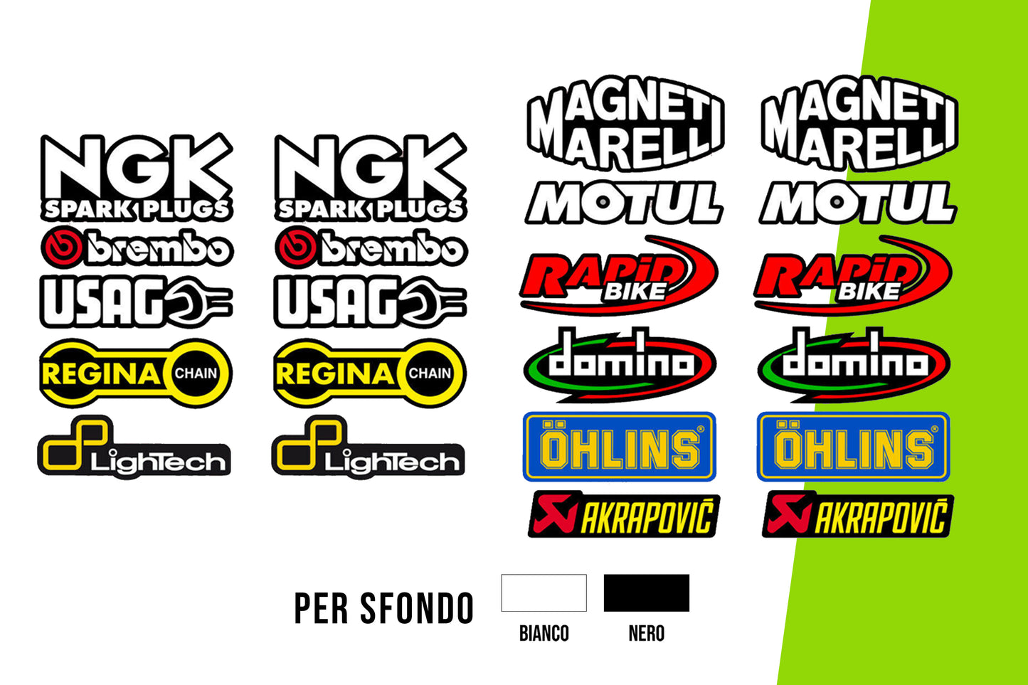 Adesivi Moto - KIT 22 pz SPONSOR MOTO TECNICI MOTO GP vari colori