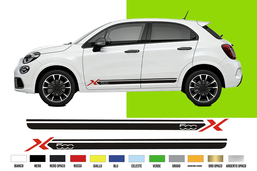 Fasce Adesive Auto - Strisce Fiancate Kit 2 Stickers vari colori 160x12 cm - 500x-1