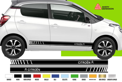 Fasce Adesive Auto - Strisce Fiancate Kit 2 Stickers vari colori C1 C2 C3 C4 C5 C6 Universali