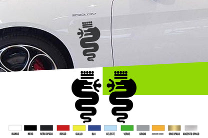 Adesivi Auto  - 2 Adesivi  Tuning Sport BISCIONE vari colori