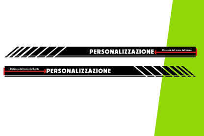2 Fasce Adesive Auto UNIVERSALI Personalizzate con tuo testo e su misura