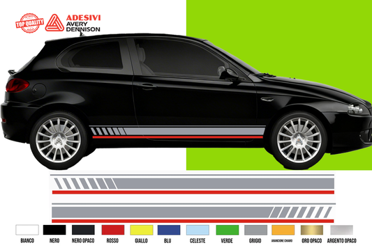 Fasce Adesive Auto - Strisce Fiancate Kit 2 Stickers vari colori 147
