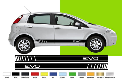 Fasce Adesive Auto -  strisce laterali ADESIVE scritta EVO fiancate vari colori 185x12 cm