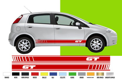 Fasce Adesive Auto - SPORT strisce laterali ADESIVE scritta GT fiancate vari colori 185x12 cm