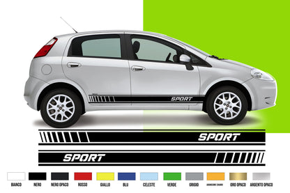 Fasce Adesive Auto - SPORT strisce laterali ADESIVE  fiancate grande punto vari colori 185x12 cm