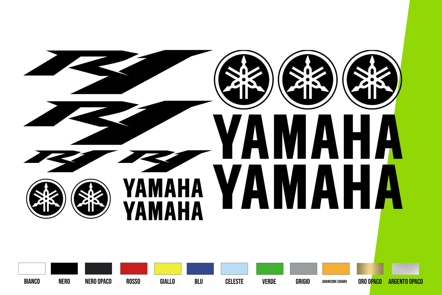 Adesivi Moto - KIT 13 ADESIVI R1 vari colori