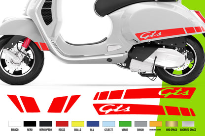 Adesivi Moto - Kit Adesivi Stickers GTS 300 250 125 Super Sport Parafango laterali decals scooter vari colori