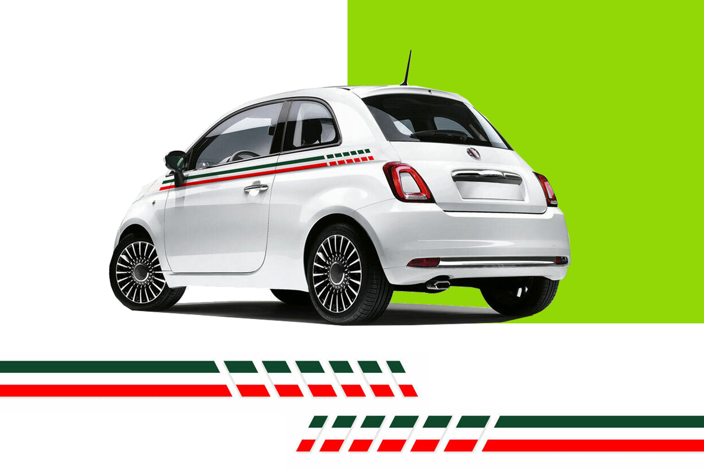 Fasce Adesive Auto -  Stripes Fasce Adesive a Strisce italia tricolore fiancate
