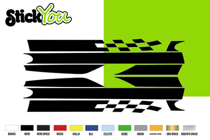 Fasce Adesive Auto - Stripes Fasce Adesive a Scacchi fiancate vari colori 280X12 CM -C502