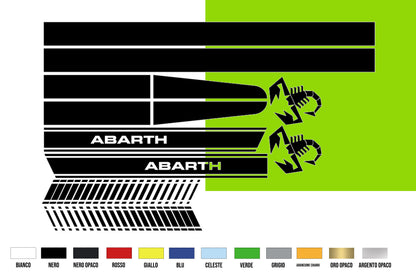 Fasce Adesive Auto - Kit fasce 2 adesive adesivi + tettuccio  - strisce bande vari colori