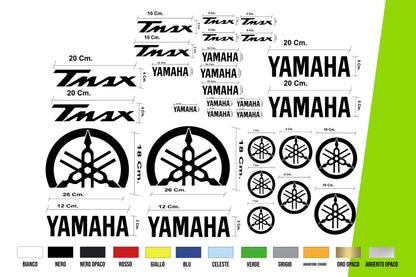 Adesivi Moto - Maxi Kit 30 pezzi serie di adesivi t-max 500 - 530 vari colori