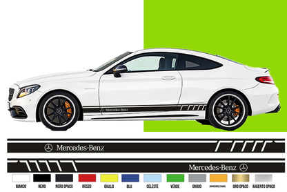 Fasce Adesive Auto - Strisce Fiancate Kit 2 Stickers vari colori M logo