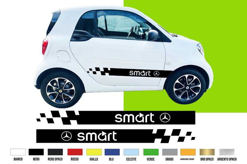 Fasce Adesive Auto - Strisce Fiancate Kit 2 Stickers vari colori M S