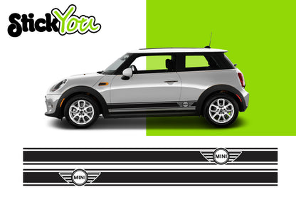 Fasce Adesive - Mini COOPER logo strisce stickers per fiancate laterali vari colori 180x12 cm -C1
