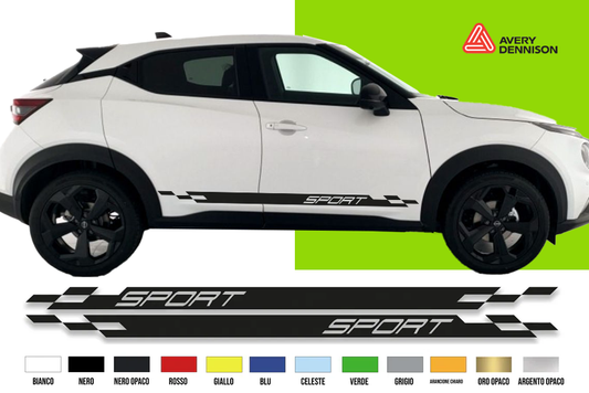 Fasce Adesive Auto - Strisce Fiancate Kit 2 Stickers vari colori N J