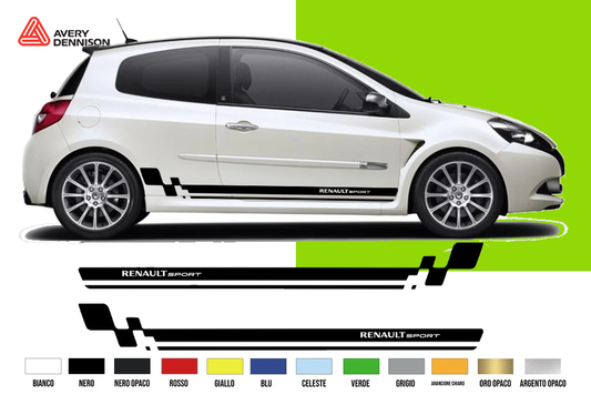 Fasce Adesive Auto - Strisce Fiancate Kit 2 Stickers vari colori RE CL Sport