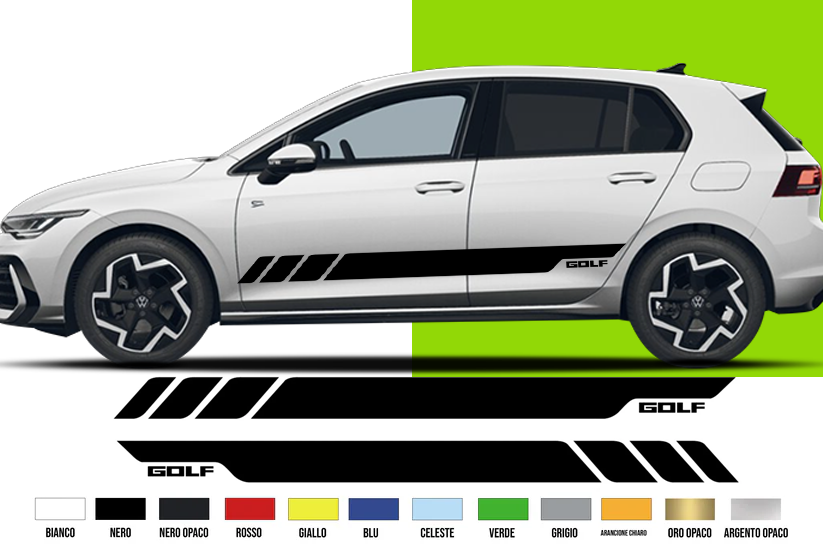 Fasce Adesive Auto - Strisce Fiancate Kit 2 Stickers vari colori g