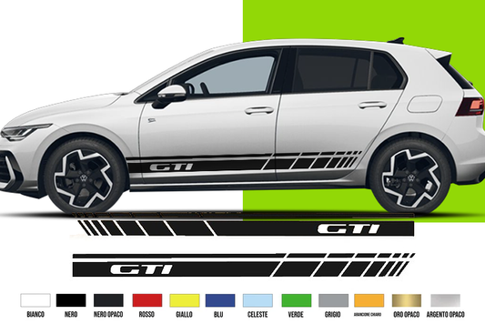 Fasce Adesive Auto - Strisce Fiancate Kit 2 Stickers vari colori g gti