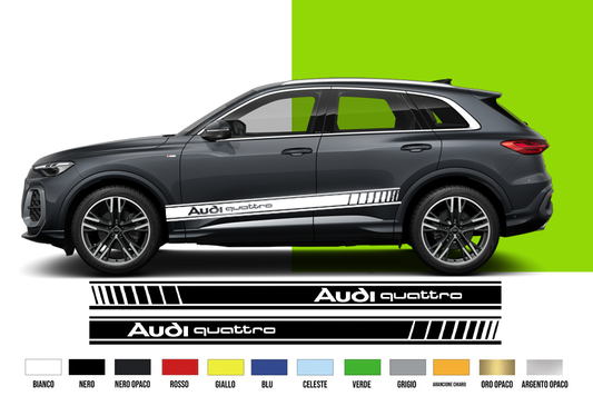 Fasce Adesive Auto - Strisce Fiancate Kit 2 Stickers vari colori - A QUATTRO