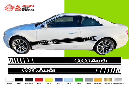 Fasce Adesive Auto - Strisce Fiancate Kit 2 Stickers vari colori - A TT A3 A5 A7 Q5 Q7 Q3