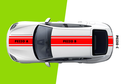 Kit Strisce Adesive Auto UNIVERSALI Cofano Tetto su misura