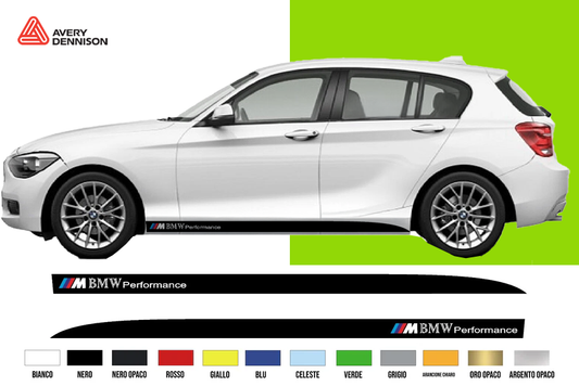 Fasce Adesive Auto - Strisce Fiancate Kit 2 Stickers vari colori BM Performance