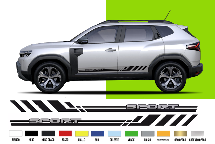 Fasce Adesive Auto - Strisce Fiancate Kit 2 Stickers vari colori - Dac Dust 1