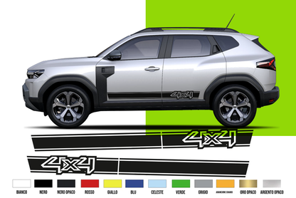 Fasce Adesive Auto - Strisce Fiancate Kit 2 Stickers vari colori - Dac Dust 1 4x4