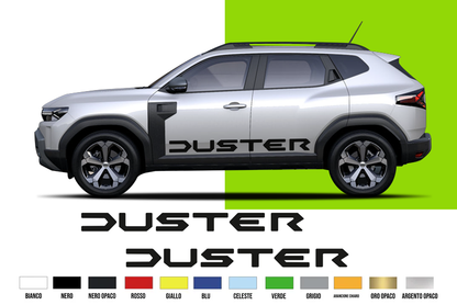Fasce Adesive Auto - Strisce Fiancate Kit 2 Stickers vari colori - Dac Dust 1 scritta grande