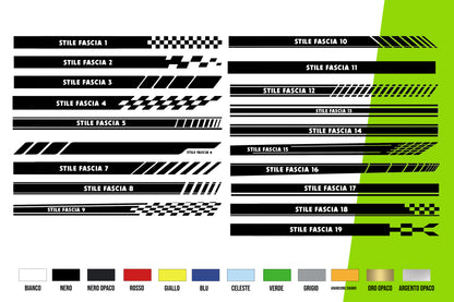 2 Fasce Adesive Auto UNIVERSALI Personalizzate con tuo testo e su misura