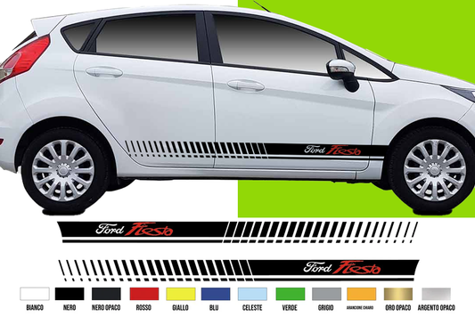 Fasce Adesive Auto - Strisce Fiancate Kit 2 Stickers vari colori F F logo rosso