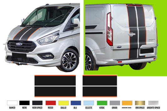 Fasce Adesive Auto - Strisce Cofano fronte retro transi