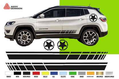 Fasce Adesive Auto - Strisce Fiancate Kit 2 Stickers vari colori J R