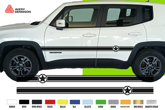 Fasce Adesive Auto - Strisce Fiancate Kit 2 Stickers vari colori J R stella