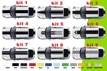 Kit Strisce Adesive Auto UNIVERSALI Cofano Tetto su misura