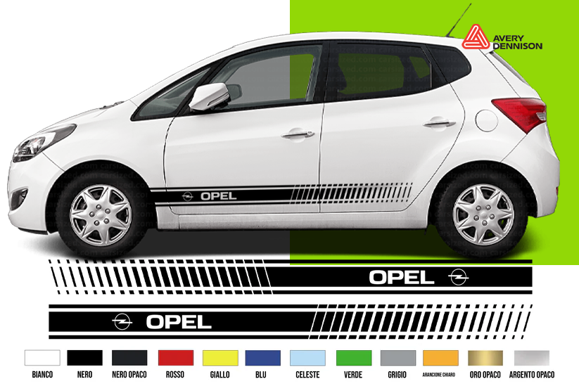 Fasce Adesive Auto - Strisce Fiancate Kit 2 Stickers vari colori O C logo