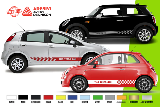 2 Fasce Adesive Auto UNIVERSALI Personalizzate con tuo testo e su misura