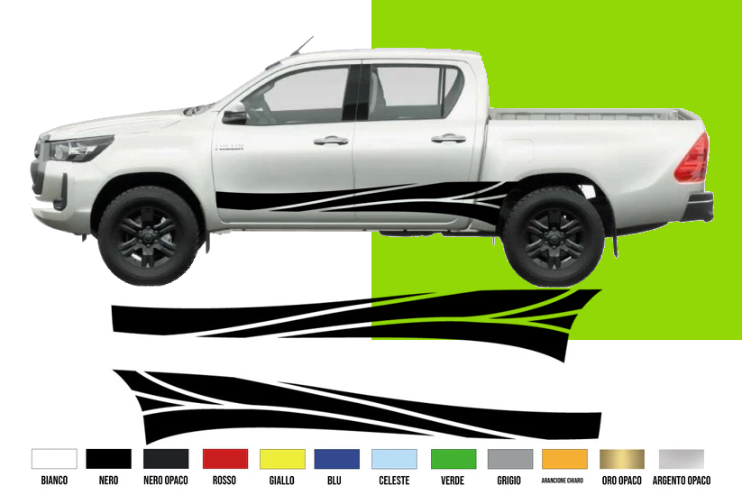 Fasce Adesive Auto - Strisce Fiancate Kit 2 Stickers vari colori Dynamic
