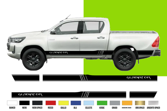 Fasce Adesive Auto - Strisce Fiancate Kit 2 Stickers vari colori Gladiator