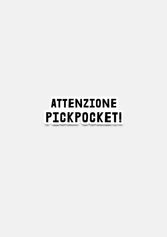 sticker Adesivo- attenzione pickpocket