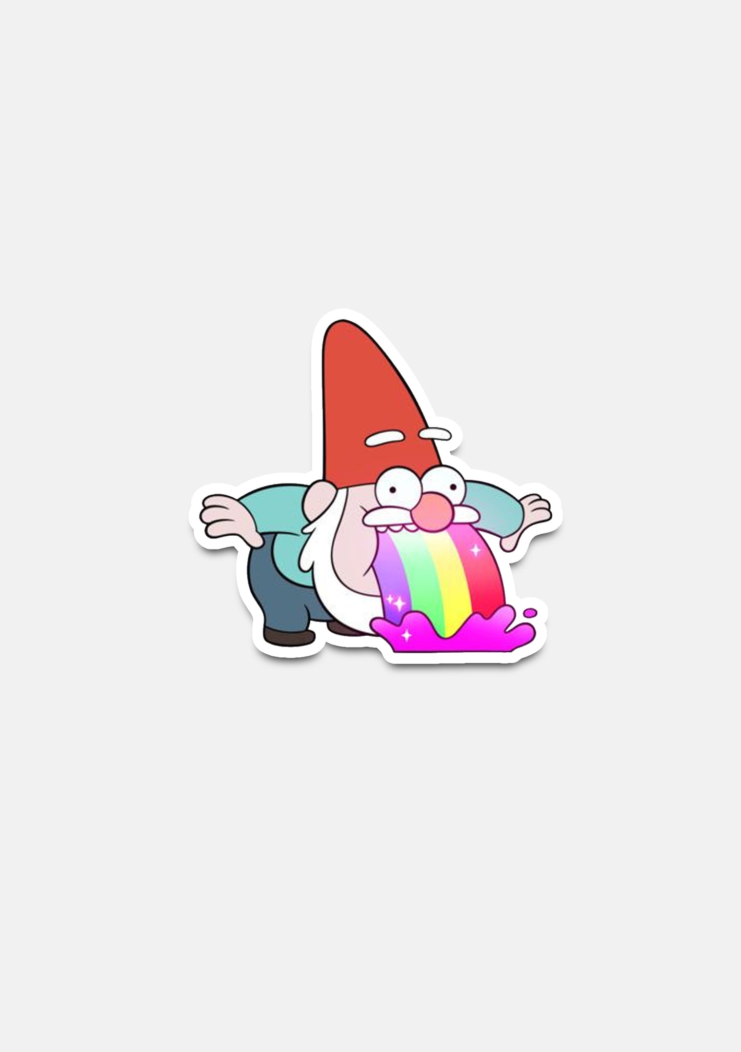 sticker Adesivo- folletto gnomo vomita arcobaleno